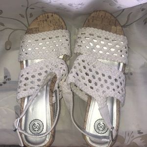 White and birch High heel wedges